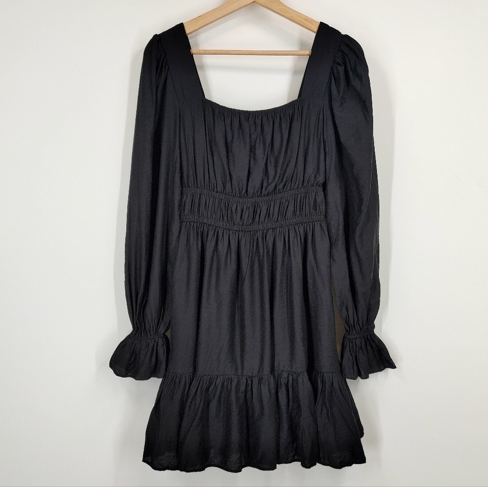Moon River Peasant Long Sleeve Dress